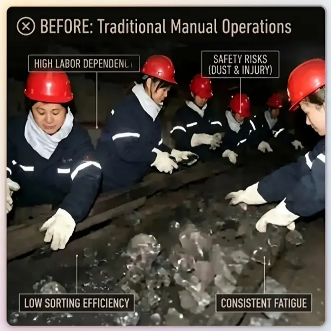 Over-Size Crushing System traditional manual operations